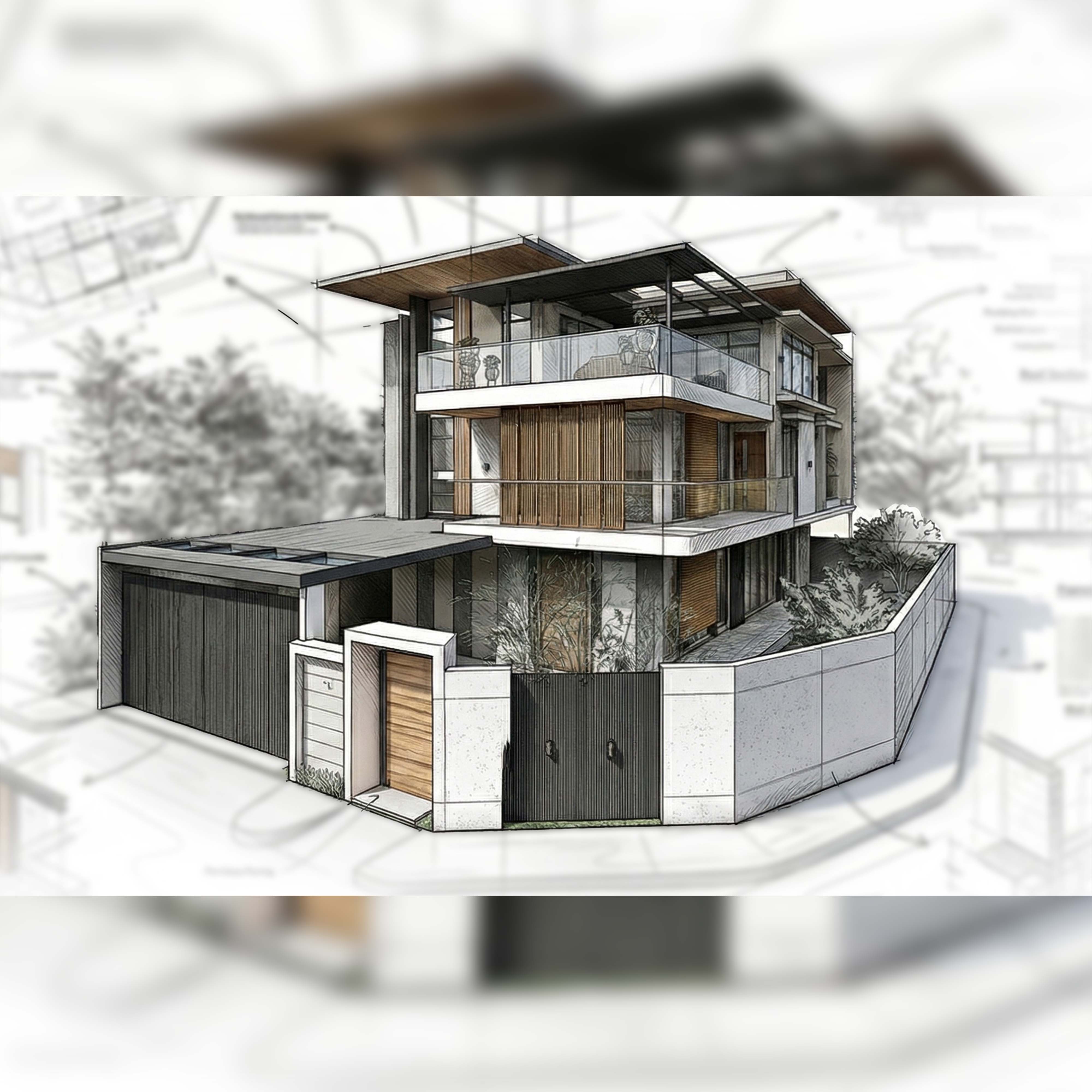 Three Story Residential House